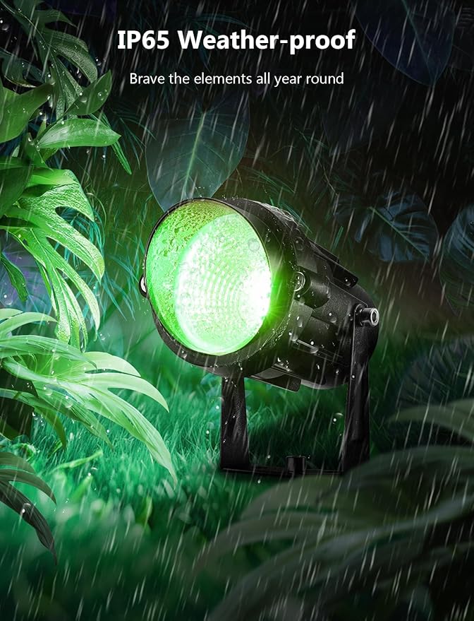 Christmas Spotlight Outdoor 12W RGBW LED Color Changing Landscape Lights with Remote Control 120V Waterproof Plug in Spot Lights outdoor Landscape Light for Tree Yard Garden Christmas, 4 Packs