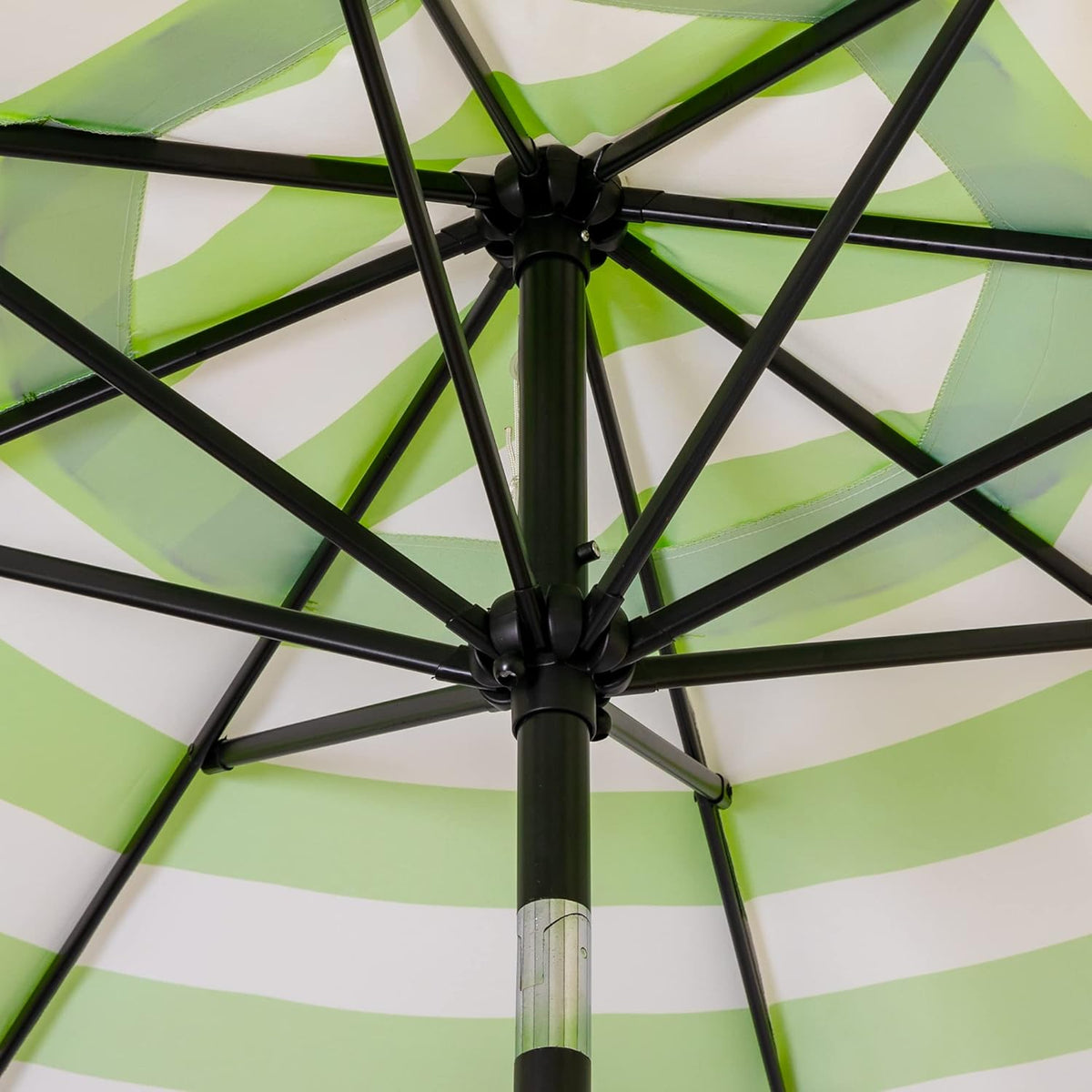 Sunnyglade 9' Patio Umbrella Outdoor Table Umbrella with 8 Sturdy Ribs (Grass Green and White)