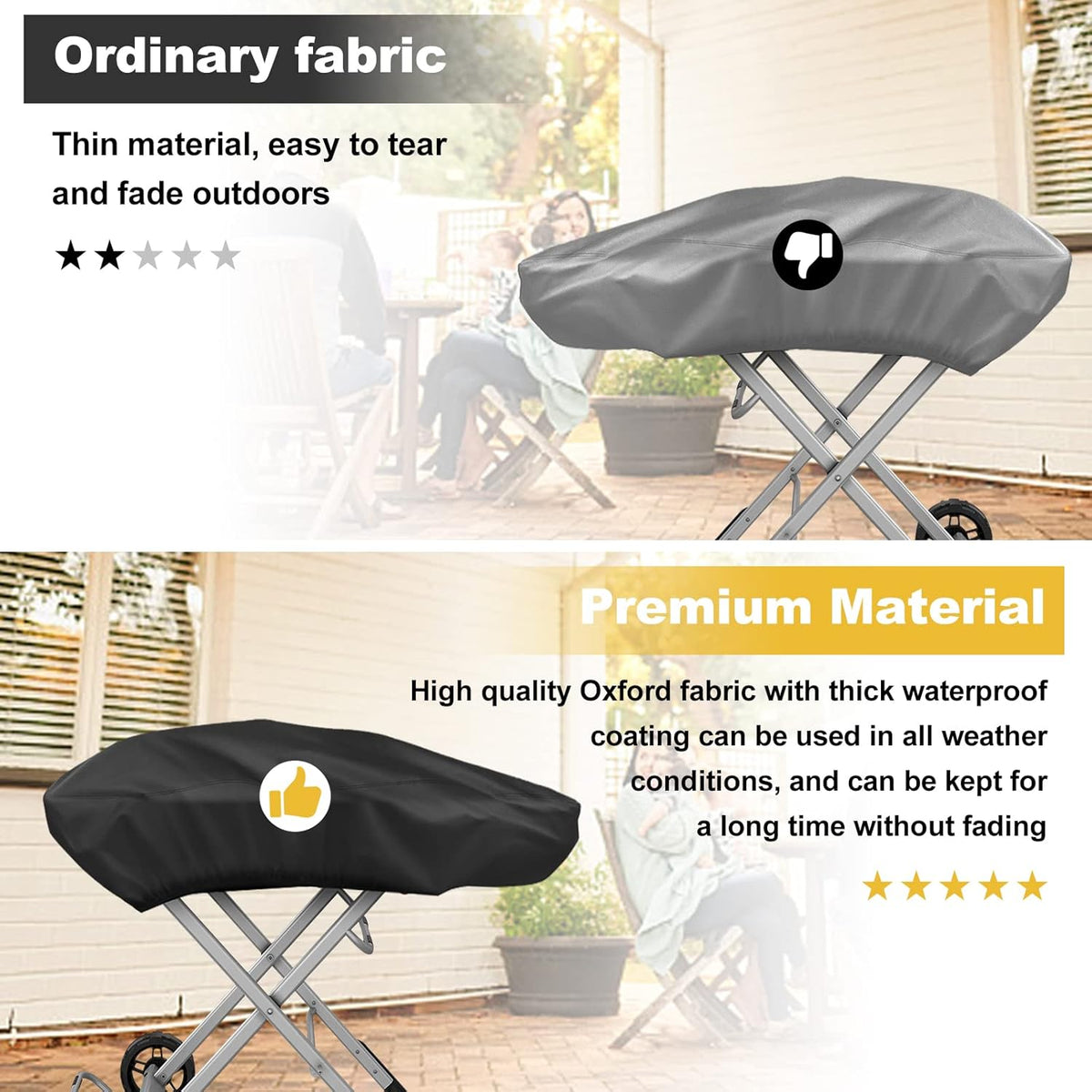 tonhui Grill Cover for Weber Traveler Portable Gas Grill 9010001, Outdoor Heavy Duty Waterproof Oxford Fabric Weather Resistant