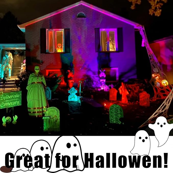 APONUO Christmas Solar Spot Lights Outdoor Color Changing,2 Colors Modes Metal Solar Landscape Lighting RGB Spotlights Waterproof 6-in-1 Wall Lamp for Patio, Pathway, Yard, Garden, Holiday Decoration