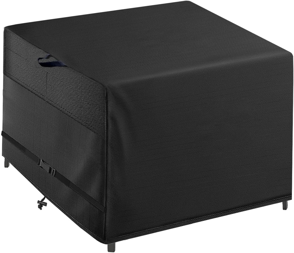 Outdoor Patio Square Table Cover 38 inch Black Heavy Duty Waterproof Cover for Square Slatted Tabletop