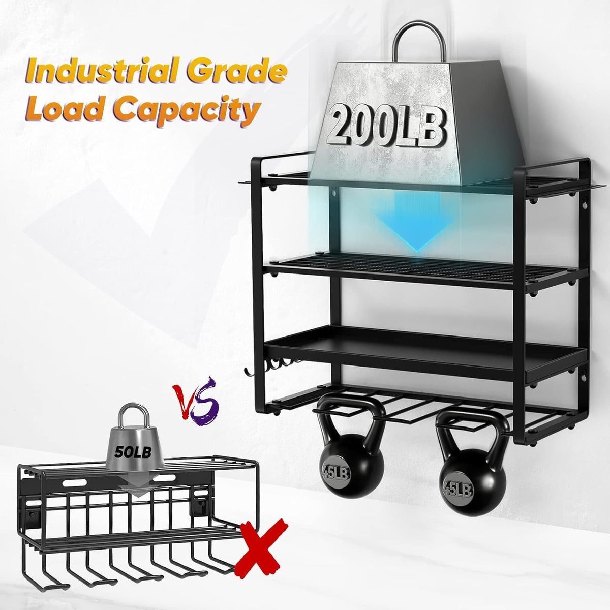 Power Tool Organizer Wall Mount, Heavy Duty Drill Holder, Garage Tool Organizer and Storage, Suitable Tool Rack for Tool Room, Workshop, Garage, Utility Storage Rack for Cordless Drill