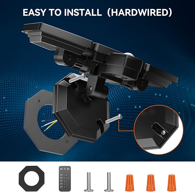 65W LED Flood Lights Outdoor, 6500LM, Waterproof, 6500K Motion Sensor Flood Lights Outdoor with Adjustable 3 Head Detected Floodlight for Outside Entryway Garage, Yard, Porch