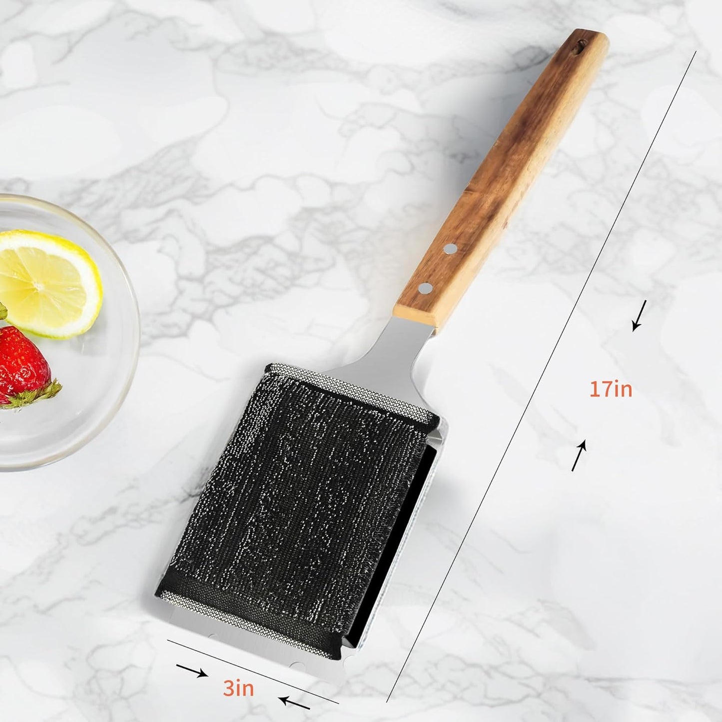 Bristle-Free BBQ Grill Brush & Scraper - Heavy Duty Barbecue Cleaner with Extended Handle‌