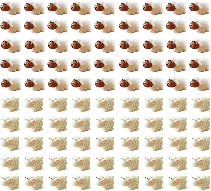 150 Pcs Mini Sheep Figurines Mini Resin Sheep Mini Garden Sheep for Dollhouse Bonsai Micro Landscape Fairy Home Garden Decor DIY Craft