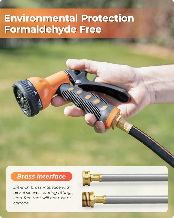 Ayleid Retractable Garden Hose Reel,1/2 in x 65 ft Wall Mounted Hose Reel, with 9- Function Sprayer Nozzle, Any Length Lock/Slow Return System/Wall Mounted/180°Swivel Bracket (Black)