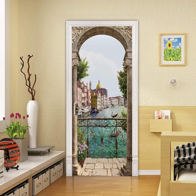 3D Door Stickers Murals - Landscape - Door Wallpaper Self-Adhesive Removable PVC Waterproof - 37.4" x 78.7"