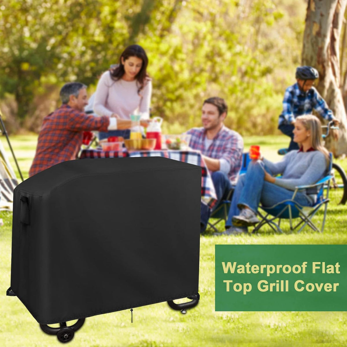 Flat Top Grill Cover Waterproof for Cuisinart Flat Top 2 Burner Griddle CGG-0028, 42 inch Weatherproof Cover for Outdoor Griddle, Waterproof Propane griddles Covers for Gas Grill