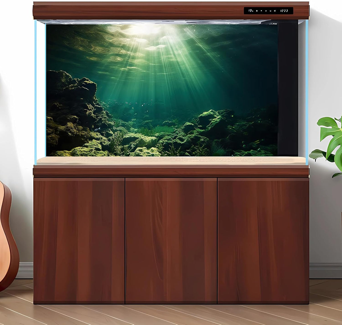 Under The Sea Aquarium Background Underwater Fish Tank Background Ocean Floor Rock Cave Sunray Terrarium Backgrounds Tropical Fish Ocean World Aquarium Reptile Tank Backgrounds 48x18in