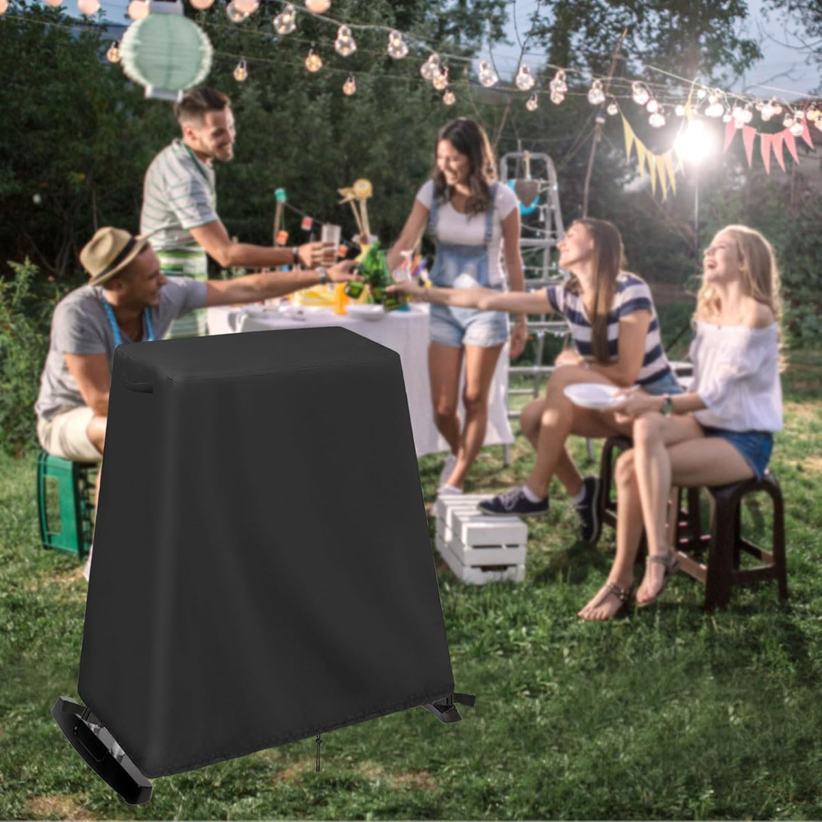 Outdoor Grill Stand Compatible for Cuisinart CGG-180, Petit Gourmet Portable Gas Grill - VersaStand Cover, Waterproof, Drawstring Design - 30 x 20 x 29 Inch