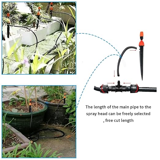 49.21 FT Garden Automatic Watering Irrigation System, Spray drip Irrigation Atomization Integrated Home Gardening Irrigation System, Garden Watering System Adjustable Flexible Nozzle Sprayer System
