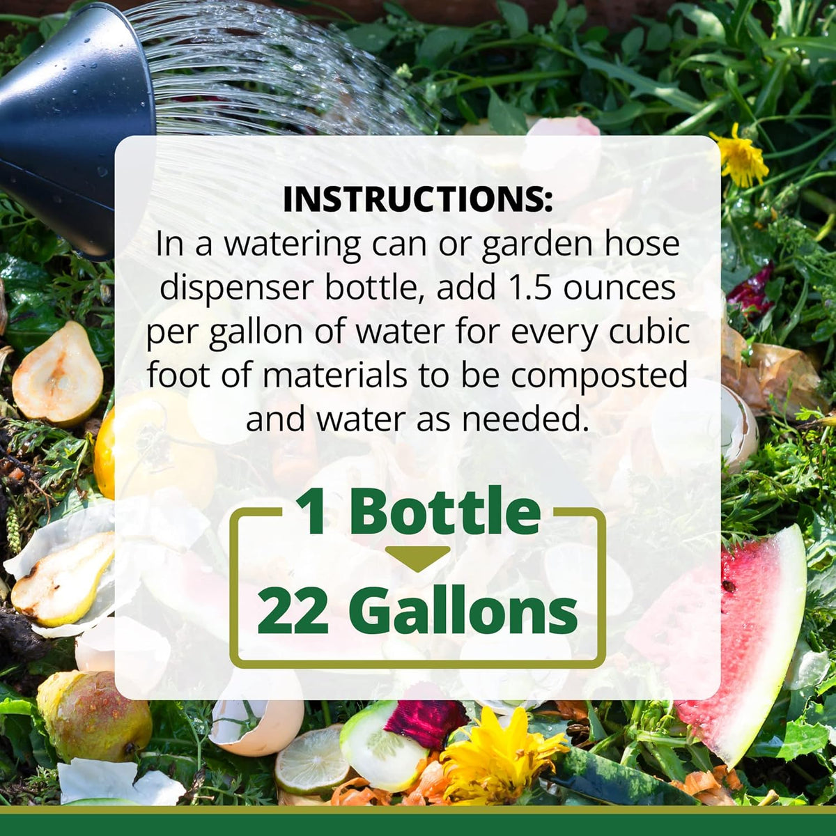 TeraGanix Compost Accelerator (1 Bottle = 11 Gallons), Reduce Odors, Liquid Compost Starter Concentrate, Reduce Composting Time, USDA Organic, 1 Pint (16 fl oz)