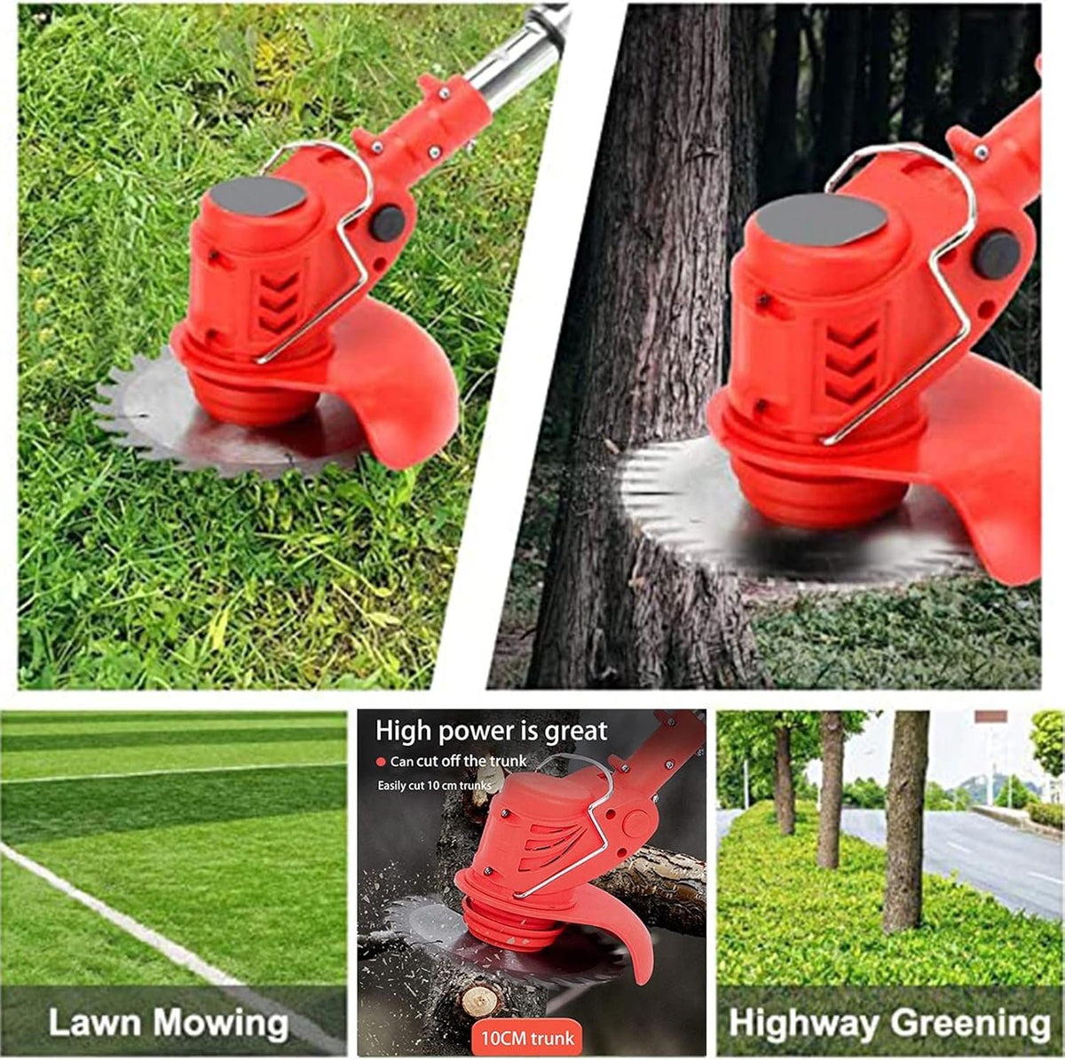 Weed Wacker Electric Cordless Grass Trimmer,with 3Types Blades,Included 2Pcs 24v 4Ah Batteries Electric Stringless Weed Trimmer Lightweight 2.6lb， for Yard and Garden