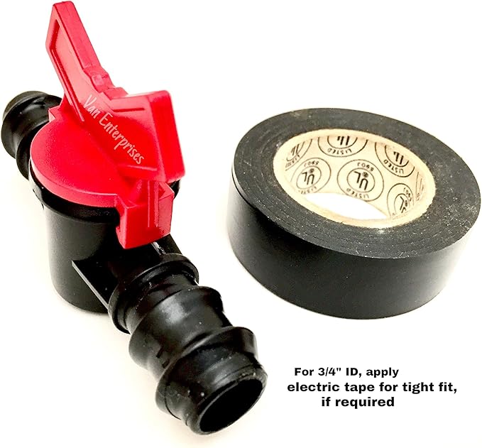 2PK of 5/8" ~ 3/4" ID Ball Valve Hose Barb Connectors for Drip Irrigation Hoses and Aquariums