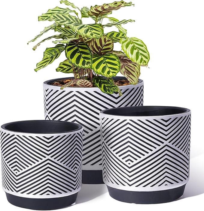 Ceramic Planters for Indoor Plants, Flower Pots with Drainage Holes, 6/5/4inch Plant Pot for Indoor and Outdoor Plants for Morden Home Decor or Gifts