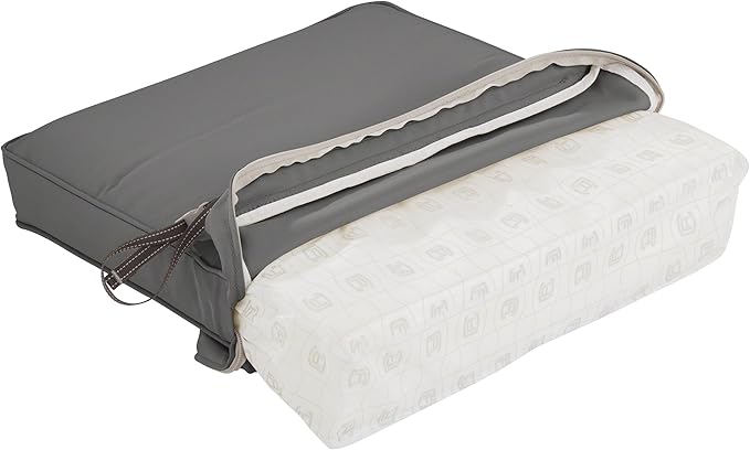 Classic Accessories Montlake Water-Resistant 25 x 22 x 4 Inch Patio Lounge Back Cushion, Light Charcoal Grey, Outdoor Loveseat Cushions