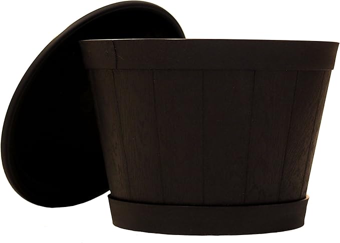13" Heavy Duty Tray/Saucer (2 Pack) Country Look, Pot/Planter Base for Indoor/Outdoor Decor Use. Long Lasting, Reusable Light Weight (13 inches, Black)