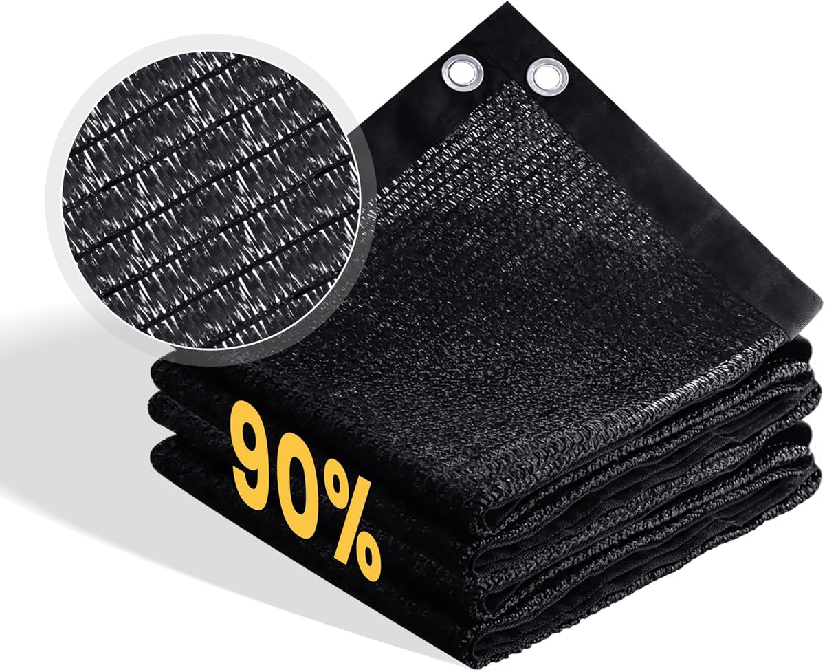 VICLLAX 90% Shade Cloth, 18x24FT Durable Black Mesh Trap with Every 3 FT Grommet, Sun Shade Fabric Netting for for Plants Cover, Greenhouse, Chicken Coop, Barn Kennel, Garden Patio