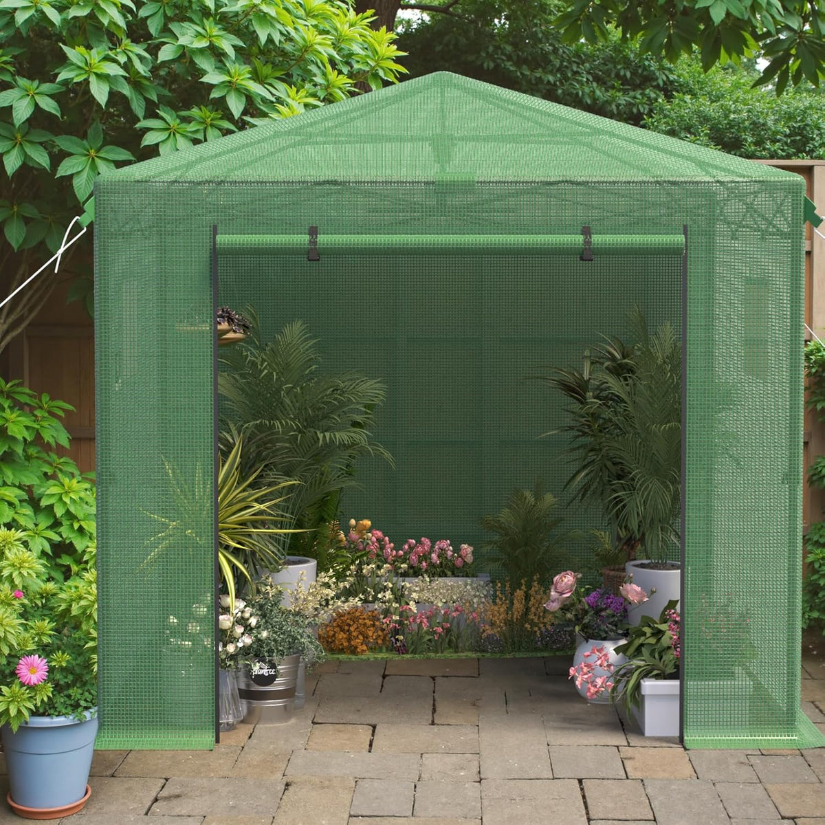 Pop Up Greenhouse 10x10FT, Pop Up Green House for Outdoors, Portable Greenhouses, Walk-in Greenhouses, Popup Greenhouse Kit, Easy Set Up