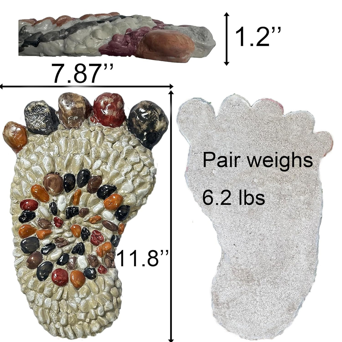 Outdooor Stepping Stones - Decorative Garden Stones for Patio, Deck, Garden or Sidewalk Faux Cobblestone Stepping Stones (Set of 2#B