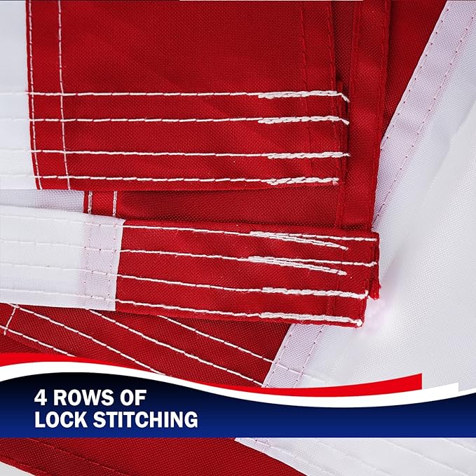 Homissor American Flags 3x5 for Outside US Flag - USA Outdoor Heavy Duty United State Flag Embroidered Stars Durable Nylon for All Weather High Wind Sewn Stripes With Brass Grommets