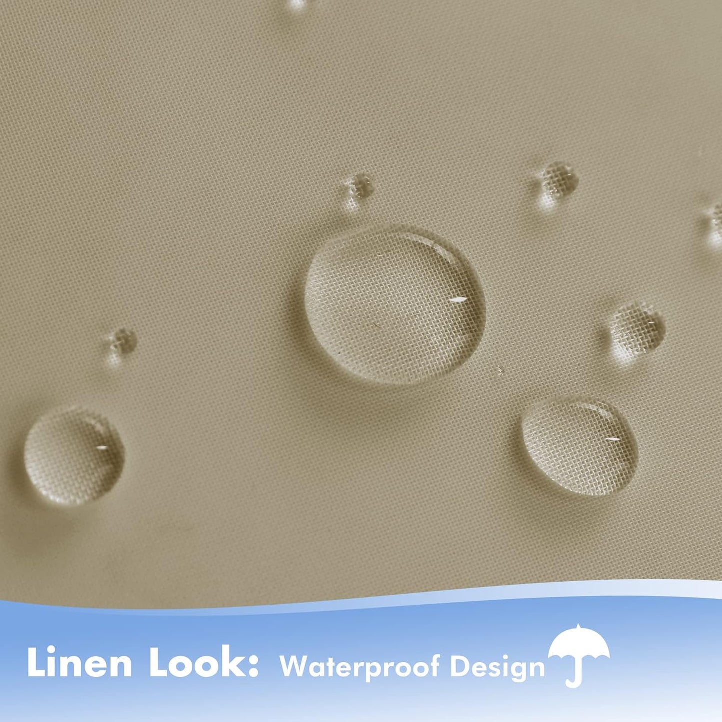 HolidayIdeas Outdoor Sheer Curtains for Patio Waterproof, 4 Panels - 54 x 84 Inch - Light Filtering Voile Outside Curtains Grommet Drapes for Front Porch, Gazebo, Pergola, Backyard, Linen Color