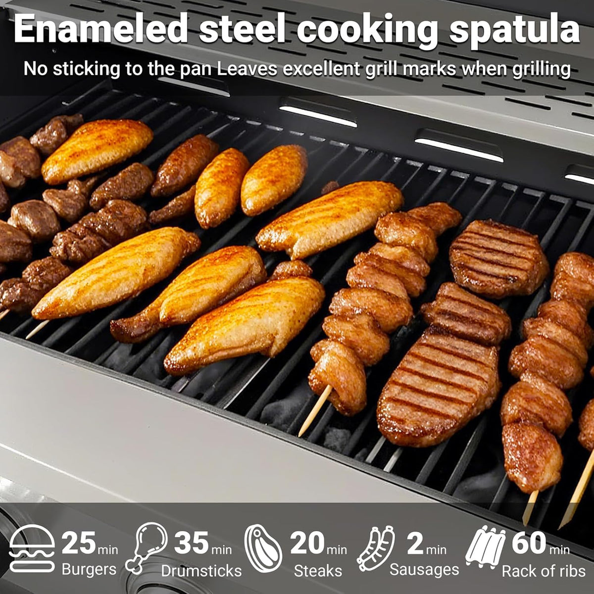 Endark 4-burner propane gas grill | Stainless steel construction | Dual side racks and wheels | Designed for patio, garden, and backyard cooking