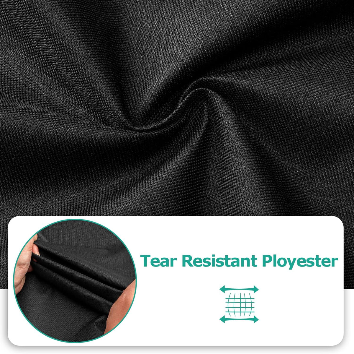 SunPatio Grill Cover 55 Inch, Outdoor Heavy Duty Waterproof Barbecue Gas Cover, UV & Fade Resistant, All Weather Protection Compatible for Weber Charbroil Nexgrill Kenmore Grills and More, Black