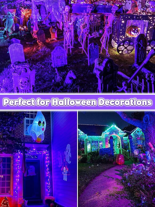 Halloween Black Light Outdoor Spotlight, 12W Purple LED Spotlights Blacklight, Waterproof Spot Landscape Lights with US Plug for Glow Party, Poster, Bar, Yard, Garden Gyms Decor (1Pack)