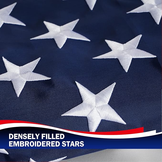 Homissor American Flags 3x5 for Outside US Flag - USA Outdoor Heavy Duty United State Flag Embroidered Stars Durable Nylon for All Weather High Wind Sewn Stripes With Brass Grommets
