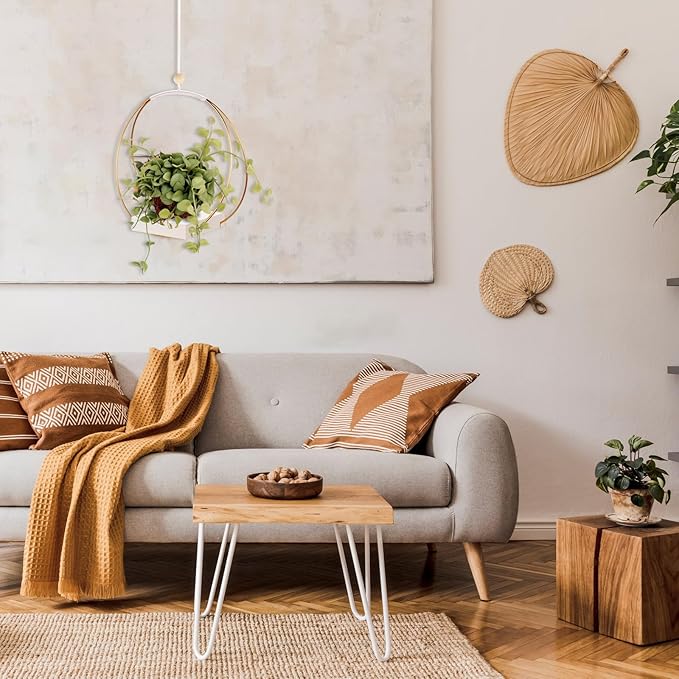 Hanging Planter for Indoor Plants - Outdoor Plant Hanger, Mid Century Boho Macrame Metal Plant Hanger, Plant Hanger Indoor Conner Ceiling, Gift for Mom, Plant Lovers, Housewarming