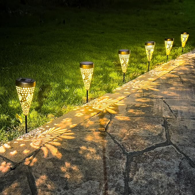 2-Pack Hummingbird Outdoor Solar Pathway Lights, Metal Garden Path Decorations, Waterproof Landscape Lighting for Yard, Lawn, Walkway – Gifts for Women, Mom, Grandma