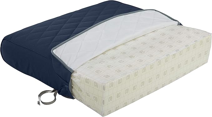 Classic Accessories Montlake FadeSafe Water-Resistant 25 x 22 x 4 Inch Wide Back Patio Quilted Lounge Cushion, Navy