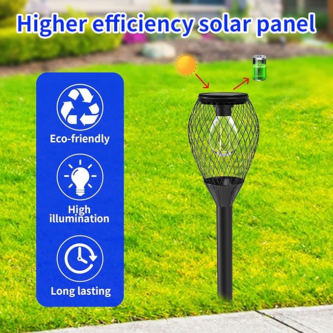 4 Pack Solar Lights Outdoor Waterproof, Solar Pathway Lights, Auto On/Off LED Landscape Decorative for Garden,Lawn,Yard, Walkway, Driveway.