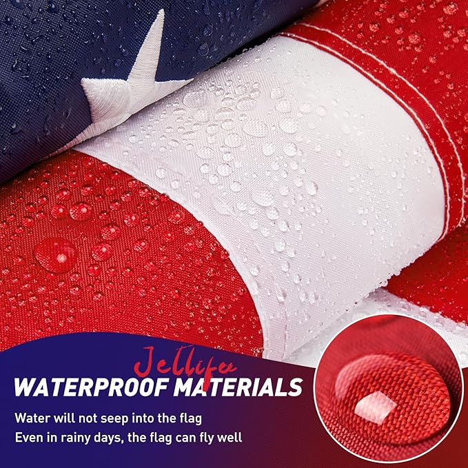 American Flag 2.5x4 Ft Embroidered Stars, Sewn Stripes, Brass Grommets US Flag Decorations, Outdoors Indoors USA Flags Polyester 2.5 x 4 Foot