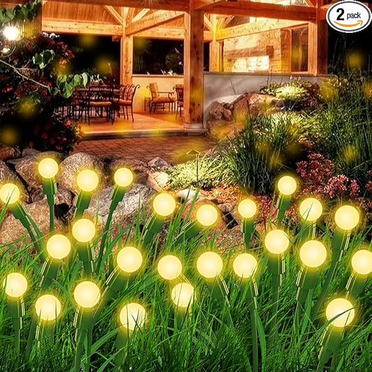 Aogist Solar Garden Lights Outdoor Waterproof,4 Packs 40 LED,Sway by Wind, Yard Patio Pathway Decoration, High Flexibility Iron Wire & Heavy Bulb Base,Warm White
