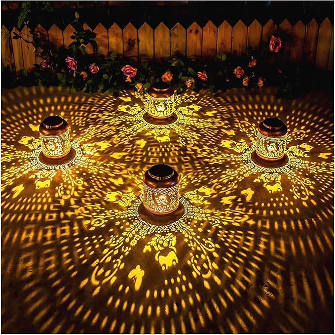 2 Pack Frog Solar Lanterns Outdoor Waterproof Hanging Solar Lights Frog Gifts for Women Men Mom Metal Decorative LED Outdoor Lanterns for Patio, Lawn, Landscape, Garden Decor, Yard Decorations