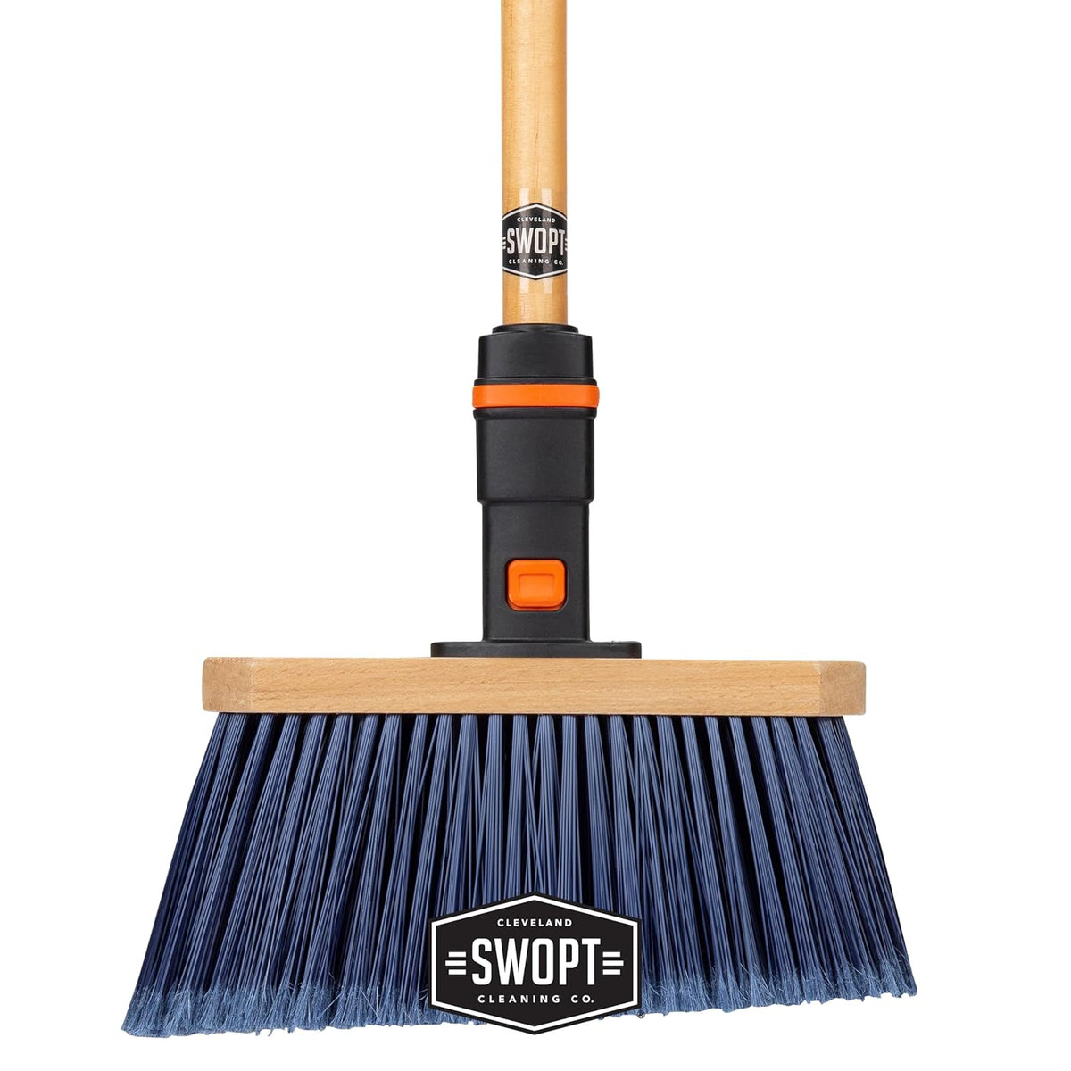 SWOPT Garage Kit — Includes 48” and 60” Wooden Handles, Smooth Surface Push Broom, Multi-Surface Push Broom, Angle Broom, Deck Brush, Floor Squeegee, and Organizer — Covers All Outdoor Cleaning Needs