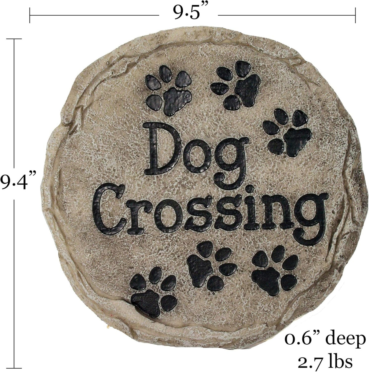 Spoontiques - Garden Décor - Dog Crossing Stepping Stone - Decorative Stone for Garden
