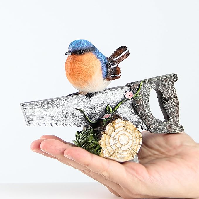 Bird Statue for Garden Decorations,Animal Blue Bird Figurines for Indoor Outdoor Backyard Yard Porch Patio Lawn Outside Home Shelf Decor,Garden Sculptures & Statues,Bird Lover