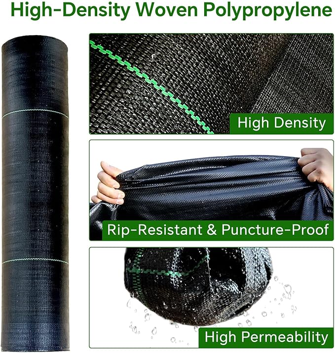 6FT X 330 FT Weed Barrier Landscape Fabric Heavy Duty,3.2 OZ Premium Garden Weed Blocker Fabric for Weed Control, Plastic Ground Cover with Woven Weed Cloth,Durable Landscaping Fabric