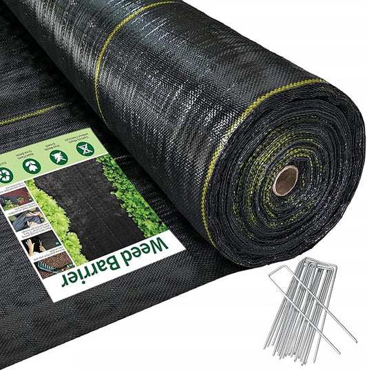 3ft x300ft Black Weed Barrier Landscape Premium Fabric-Heavy Duty Woven Ground Cloth with Superior Permeability Weed Control Convenient Design