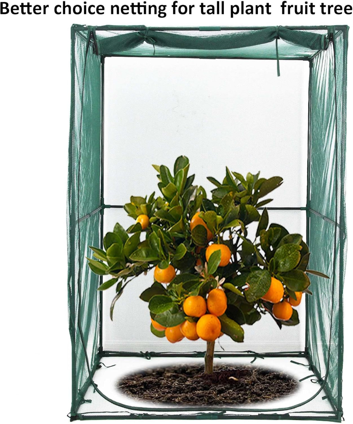 Portable 4'x4' Large 6FT Tall Plant Netting Cover Crop Cages Pest Guard Cover for Vegetables and Fruits Plant Durable Gardening Net with 4 Stakes
