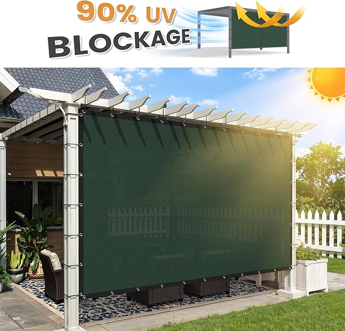 VICLLAX Shade Fabric Sun Shade Cloth with Every 2 FT Grommets for Patio Garden Pergola Cover Canopy 23x23 FT, Dark Green