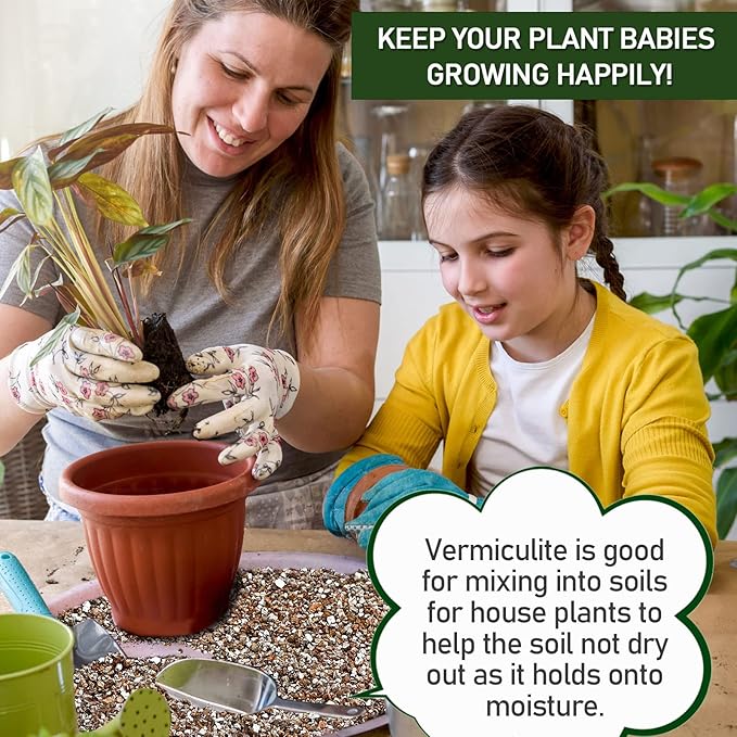 50QT Horticultural Vermiculite Bulk, Organic Vermiculite for Plants, Course Grade Vermiculite for Gardening, for houseplants, for Mushrooms, to Maintain Soil Moisture and Plant Growth(2-4mm)