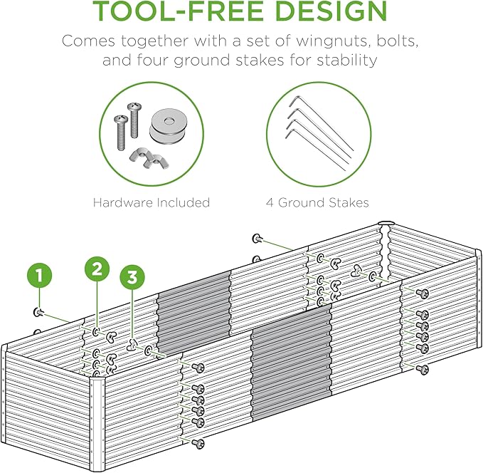 Best Choice Products 8x2x2ft Outdoor Metal Raised Garden Bed, Rectangular Deep Root Planter Box for Vegetables, Flowers, Herbs, and Succulents w/ 239 Gallon Capacity - Terracotta