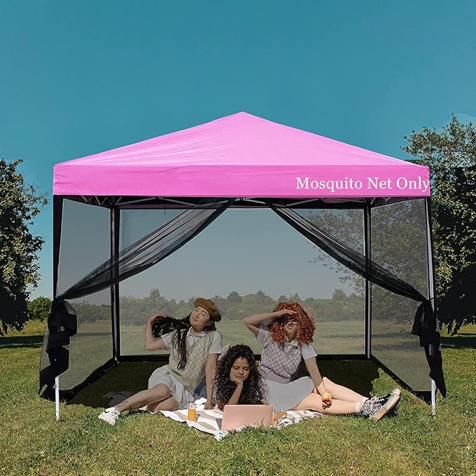 10x10 Mosquito Net with Zipper for Patio Camping Gazebo and Canopy Tent, Outdoor Gazebo Replacement Mosquito Netting Tent Screen Wall, Ultra Fine Mesh(Only Net No Frame)