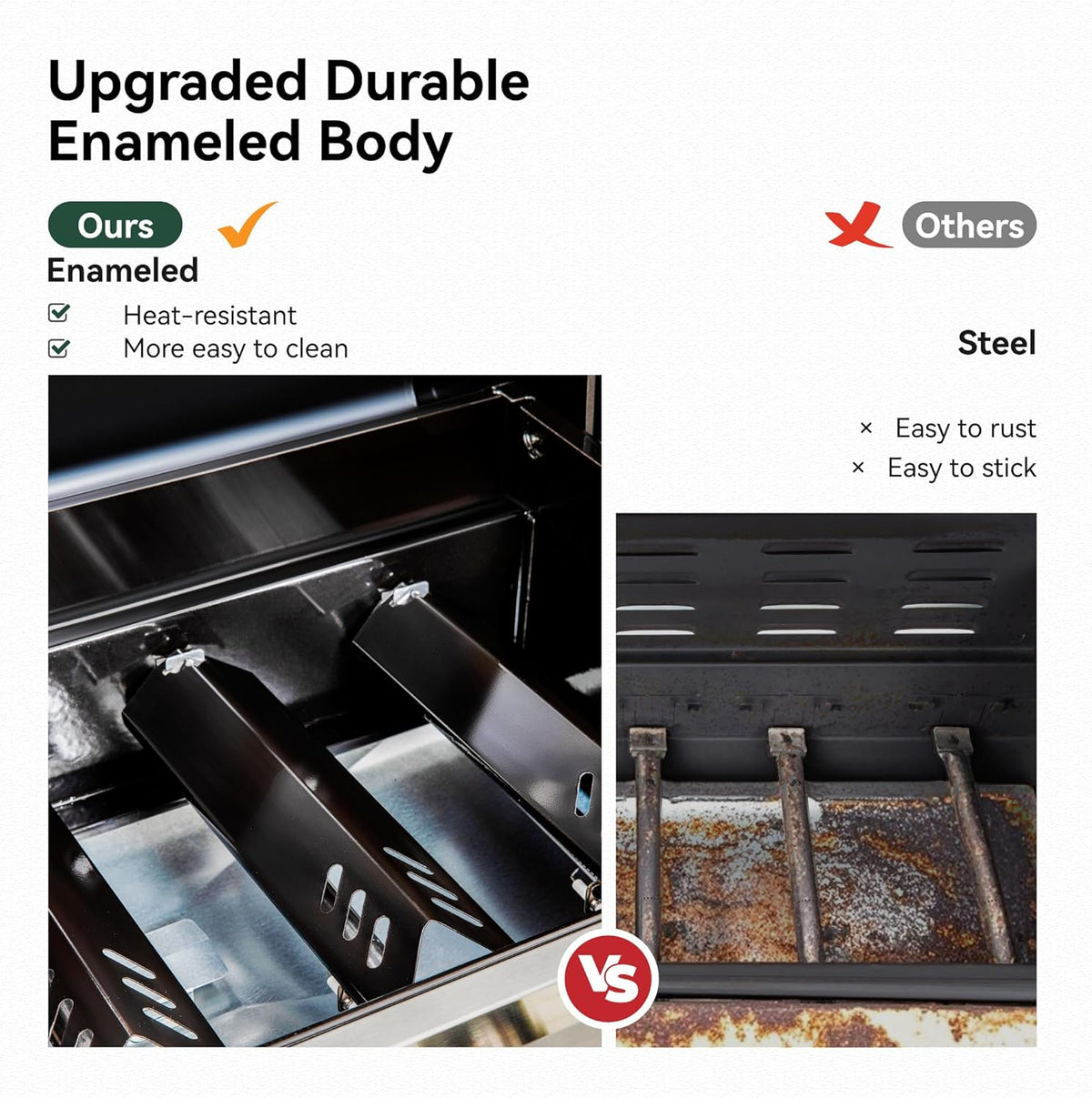 5 Burner Griddle Grill Combo, 2 in 1 Propane Gas BBQ Grill with Porcelain-Enameled Cast Iron Grates & Pan, Outdoor Flat Top Griddle, 695 Sq. In. Propane Barbecue Grill for Patio Backyard Balcony