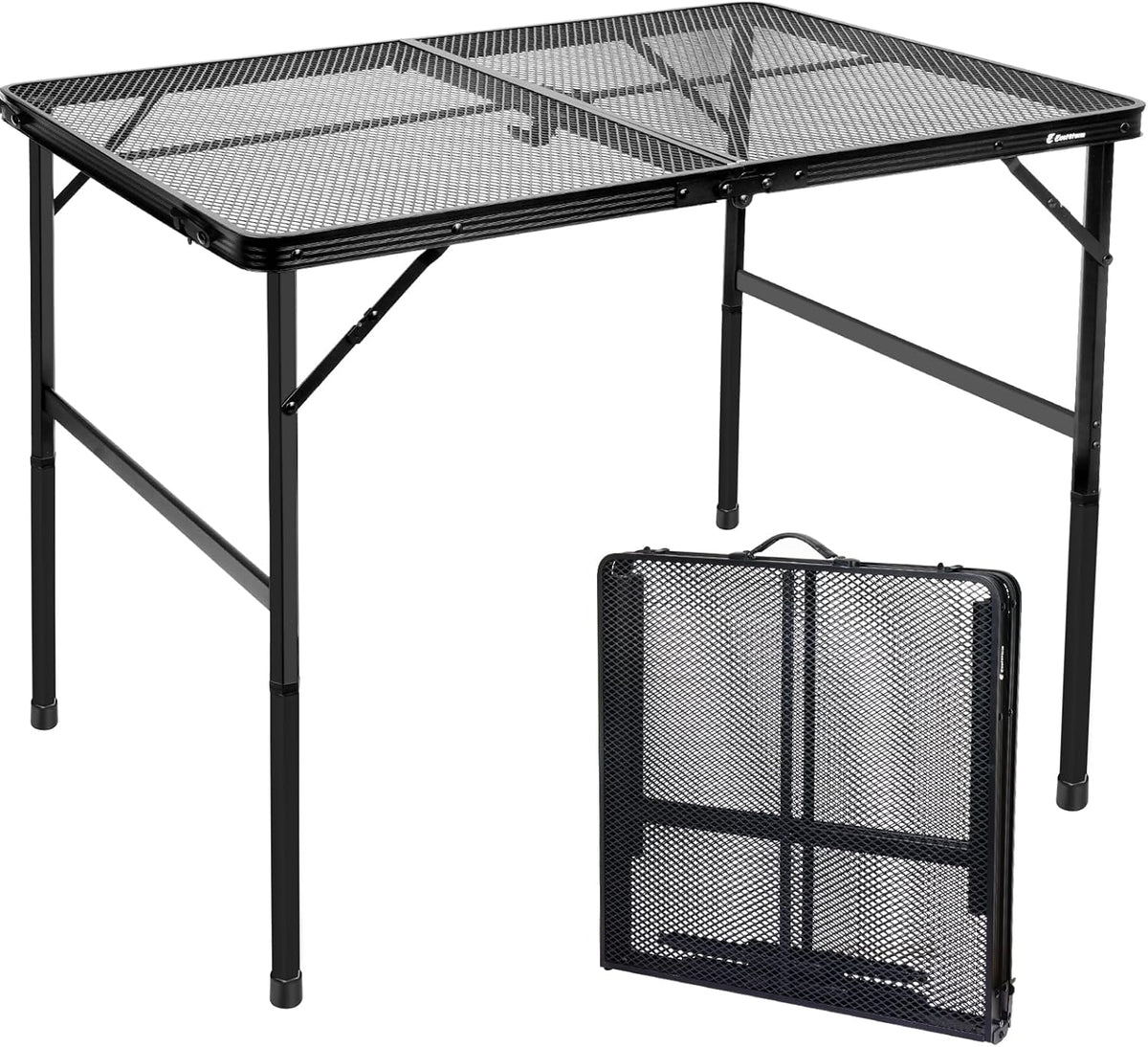 Folding Table, Easy for Storage, Compact Portable Picnic Table for Grill, Outdoor Camping, Garden, Patio, Dining, BBQ, Party, Market, 4Ft (Large, Black)