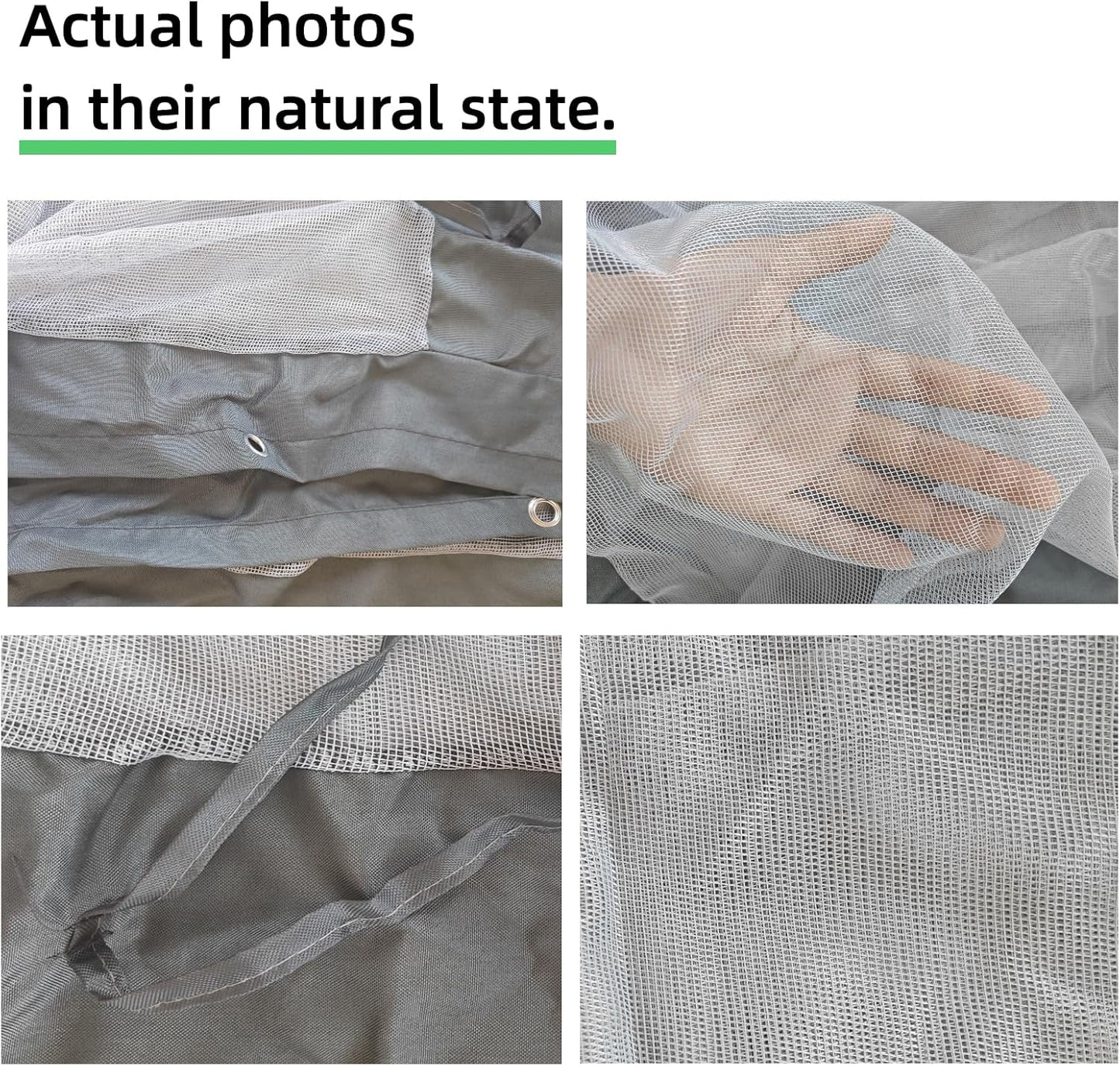 10x20 FT Mosquito Netting for Gazebo,Pergola,Pop up Canopy Tent,4-Panel with Zipper for Outdoor Patio,Backyard (Grey,Mosquito Net Only)